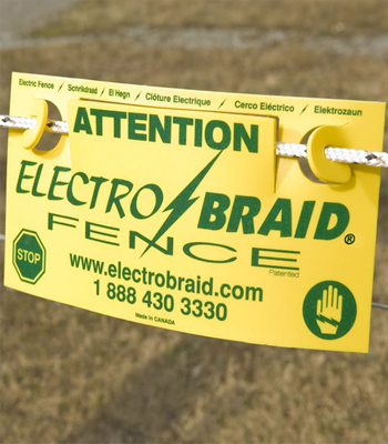 ElectroBraid Fence Warning Sign